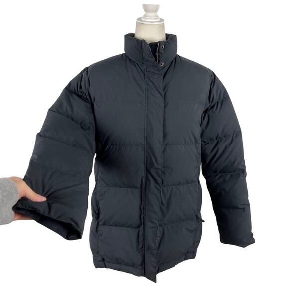 LL Bean Black and Pink Puffer Feather Down Puffer Full Zip Ski Winter Jacket M - Picture 4 of 15